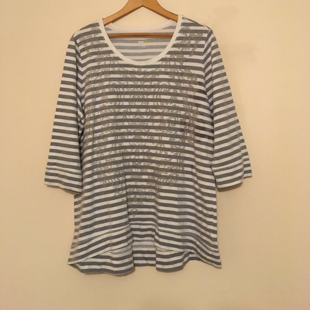 🥰3☆$25.  Style & Co 3/4 Sleeve Knit Tunic Top